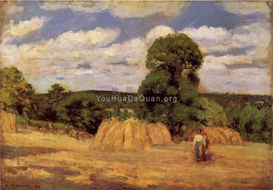 The Harvest at Montfoucault - 卡米耶·毕沙罗